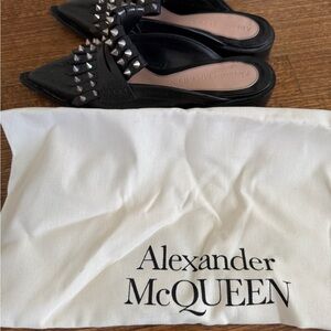Alexander McQueen Black Studded Mules